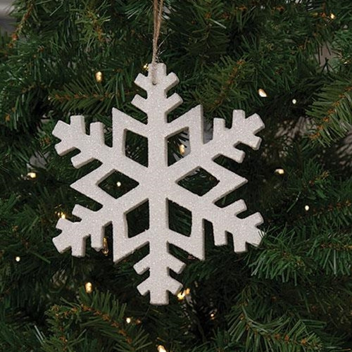 White Glitter Snowflake Ornament GRJA2754