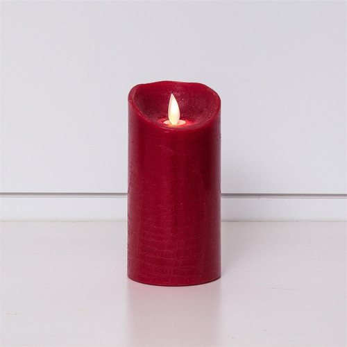 Red LED Flickering Pillar Candle 3x6
