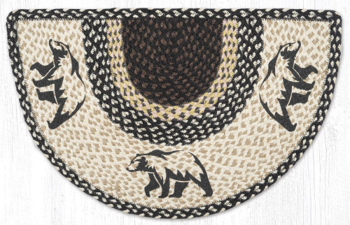 Ruggables Bear Rugs Braided Jute Printed Rug - Graphic Bear Slice Rug - Earth Rugs