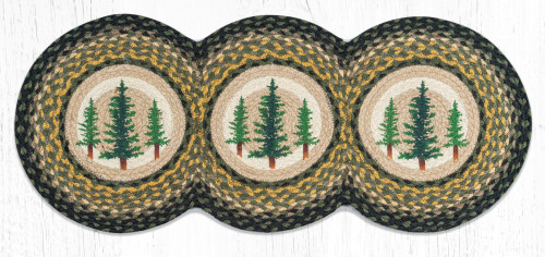 Tri Circle Braided Table Runners - Tall Timbers Table Runner -Earth Rugs 95-116TT