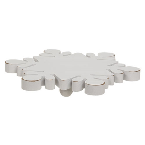 White Wooden Snowflake Riser - Small