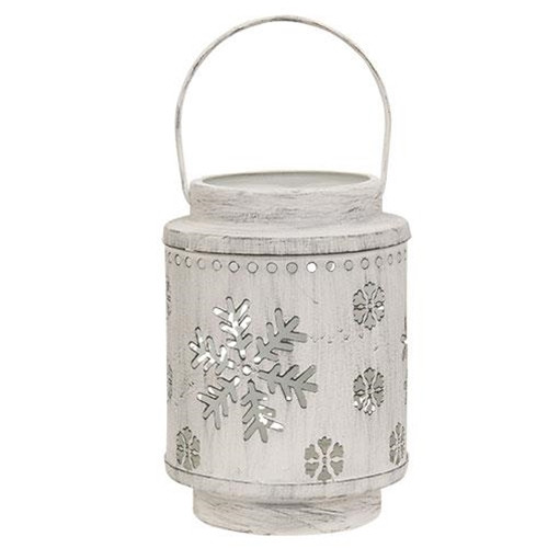 Metal Lantern with Snowflake Cutout C33227