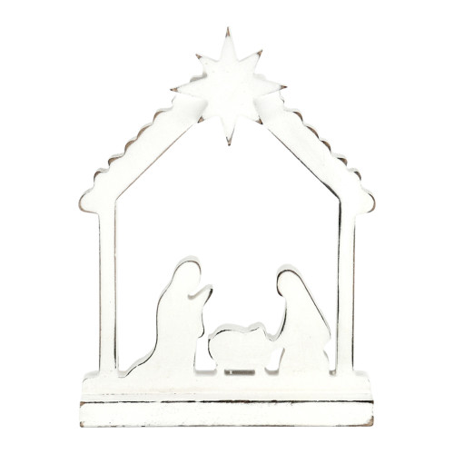 White Nativity Cutout Block WXF43614