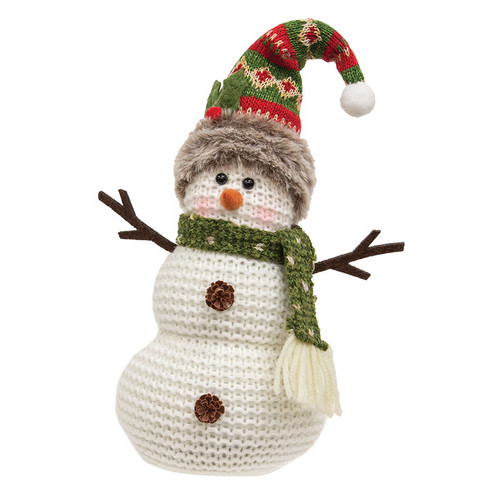 Green Nordic Knit Snowman Sitter ADC5466WC