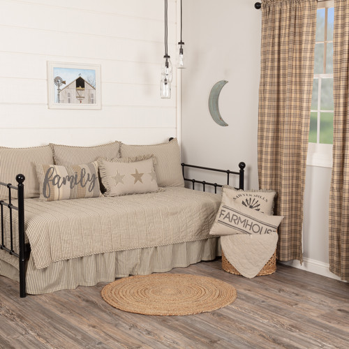 VHC Brands - Sawyer Mill Charcoal Ticking Stripe 5pc Daybed Set