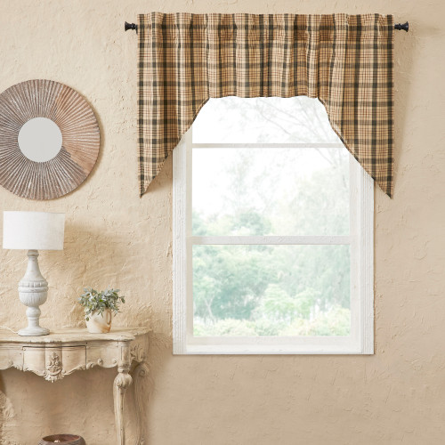 VHC Brands - Cider Mill Plaid Swag Set of 2 36x36x16