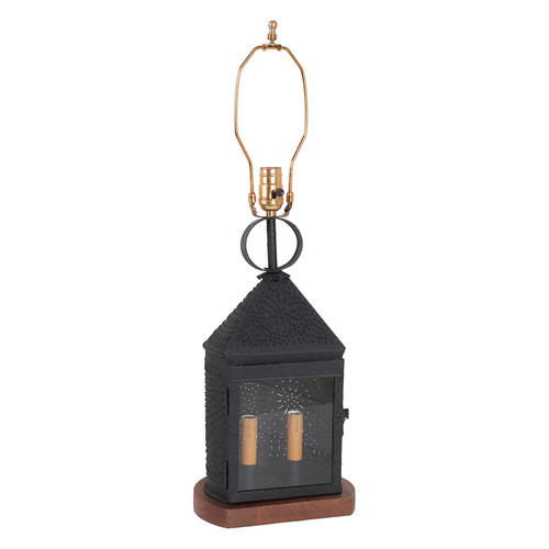 Irvin's Tinware - Harbor Lamp Base - Hand Punched Tin Lighting K24-06BK