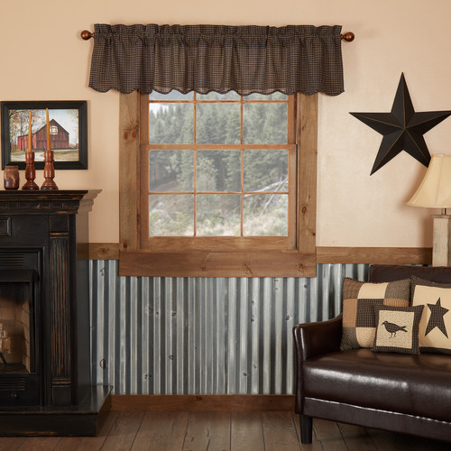 VHC Brands - Kettle Grove Plaid Valance Scalloped16x72