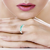 Sterling Silver Stackable Ring Turquoise R2052-C05