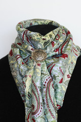 Wyoming Silk Jacquard Wild Rag 34.5" -  Mint Paisley