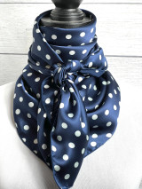 The Dark Blue Polka Dot Silk Rag - Wild Rag