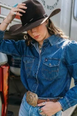 Kimes Ranch Jane Denim Snap - Indigo Blue