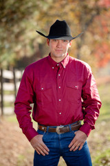 Oxford Western Shirt w/ Pearl Snaps - Red