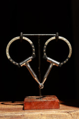 Blue Steel Snaffle with German Silver  Dots 5 1/2"