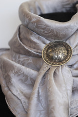 Wyoming Silk Jacquard Wild Rag 34.5" - Silver