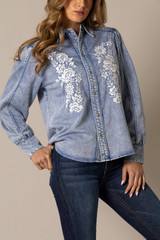  Kimes Mae Shirt - Light Wash Indigo