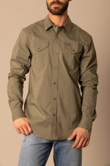 Kimes Ranch Long Sleeve Blackout Shirt - Army Green
