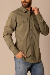 Kimes Ranch Long Sleeve Blackout Shirt - Army Green