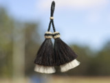 Black and White Horsehair Keyring