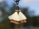Tan and White Horsehair Keyring