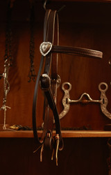 Work Headstall w/ JWP Heart Conchos - Dark Oil