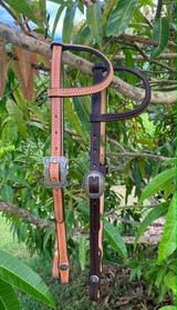 Single Ear Headstall w/ Oval Brooks Buckle - Dark Oil #30