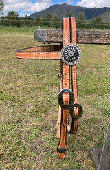 Headstall w/ JWP  Gallup Conchos - Light Oil #24