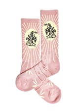 Lucky Chuck - Bucking Dusty Pink Western Cowgirl Performance Socks