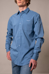 Kimes Ranch Long Sleeve Team Dress Shirt - Carbon Blue