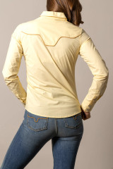 Kimes Ranch Logo Horn Blouse - Soft Gold