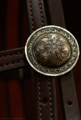 Headstall w/ Brooks Conchos & Buckles - Dark Oil 50B
