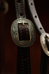 Headstall w/ Brooks Conchos & Buckles - Dark Oil 50A