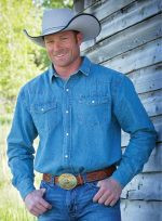 Western Shirt Denim w/ Pearl Snaps 