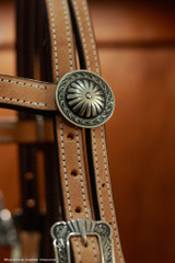 Browband Headstall w/ Brooks Concho ends - Tan KT60B
