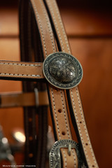 Browband Headstall w/ Brooks Concho ends - Tan KT60A