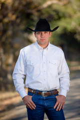Oxford Western Shirt w/ Pearl Snaps - White Medium Only