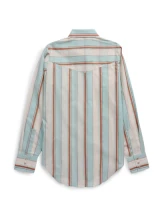 Women's Cowboygirl Vintage Turquoise Stripe Granddaddy Snap Shirt