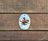 Vintage Cavalry, The Cowboy - Oval Ceramic Tree Decoration