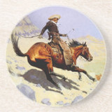 Vintage Cavalry, The Cowboy - Ceramic Coffee Cup Coasters