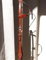 BB Single ear headstall - plain, dark oil, double & stitched