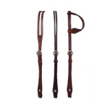 BB Single Split ear headstall - floral, dark oil, double & stitched