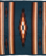 Wyoming Silk Aztec Wild Rag -  Teal/Tan