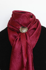 Wyoming Silk Jacquard Wild Rag 34.5" - Maroon
