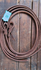 Western Split Reins - Heavily Oiled Harness Leather 5/8"