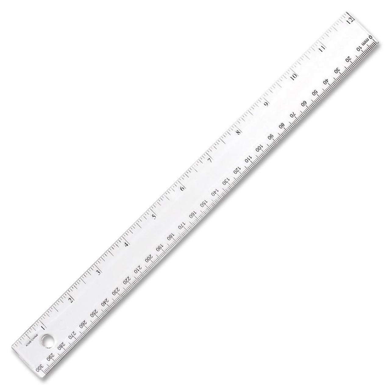 Plastic Ruler, Double Bevel, 12 Inches, Clear - CHL77136