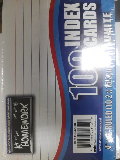 Index Cards, 4" x 6", White Ruled