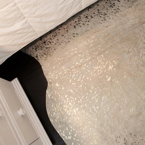 Metallic Gold Cowhide Rug Genuine Leather Luxury