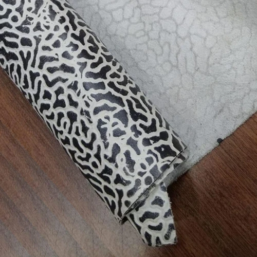 Floral print chrome-tanned cowhide leather – soft printed leather for shoes, wallets, and crafts