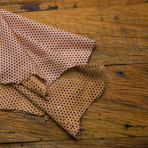 perforated cream color leather