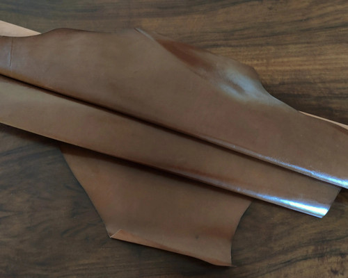 Thin shiny brown Italian veg tan kangaroo leather hide glossy – Leather Hub